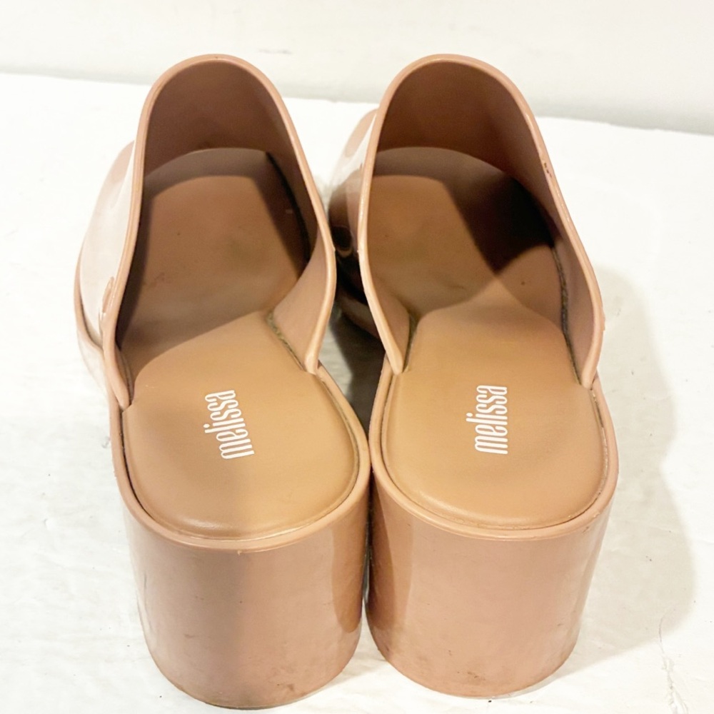 MELISSA Size 10 Pink Jelly Rubber Mule Hype Slip On Heel - Picture 4 of 7